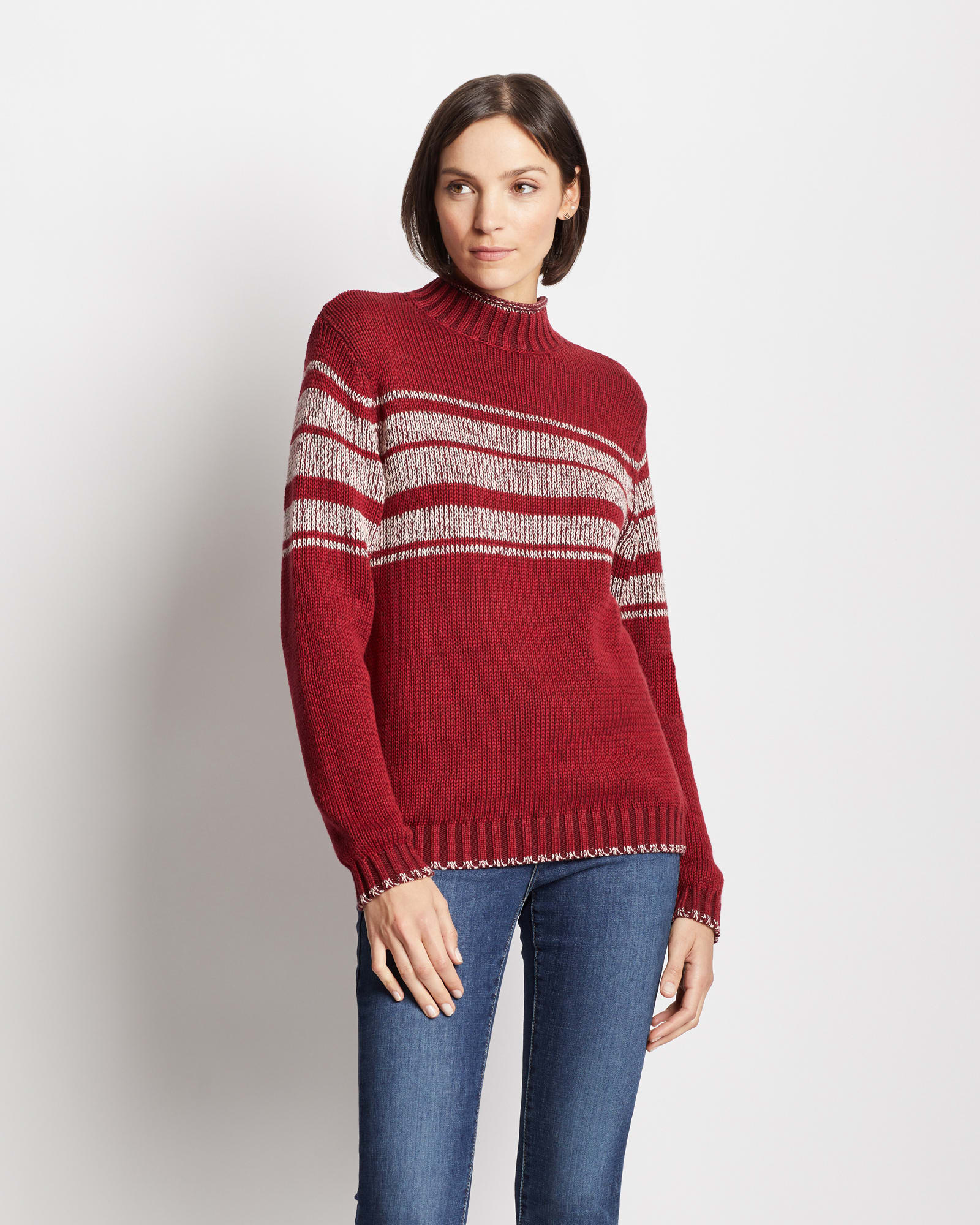 WOMEN'S MOCKNECK RELAXED-FIT SWEATER